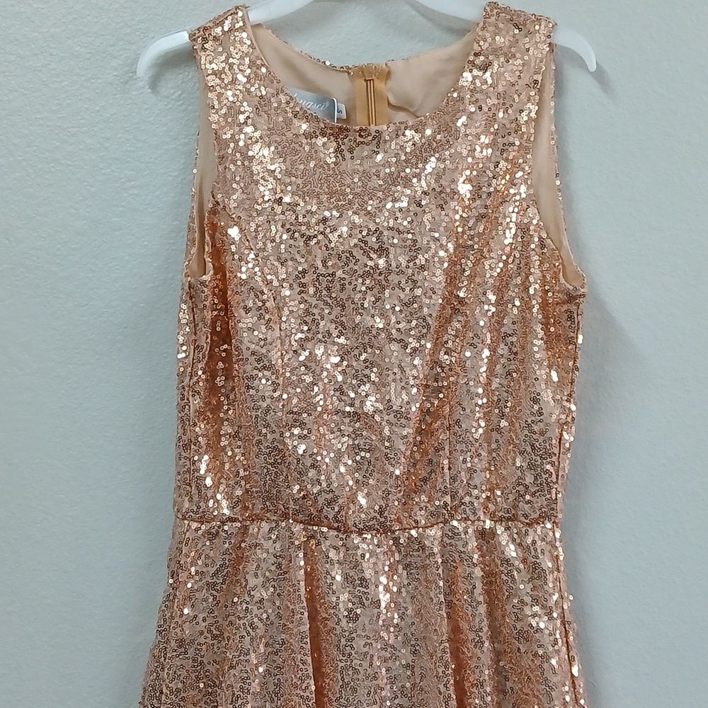 Belongsci Gold Sequin Sparkle Midi Dress Size Small - Picture 2 of 9